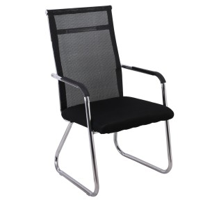 ALTA Visitor Armchair/Chromed Frame/Black Mesh 2