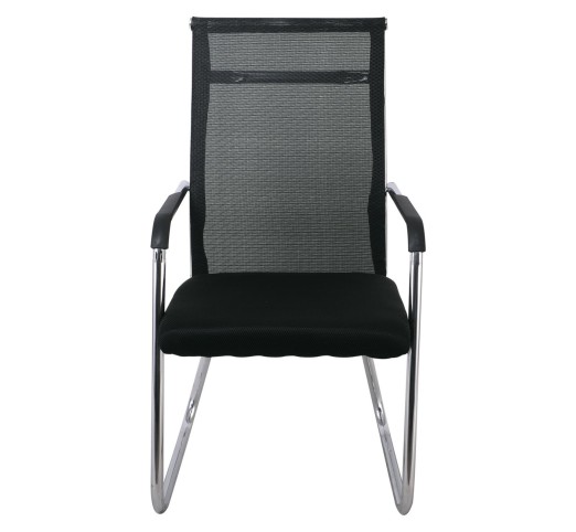 ALTA Visitor Armchair/Chromed Frame/Black Mesh