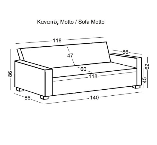 MOTTO SofaBed, Fabric Blue
