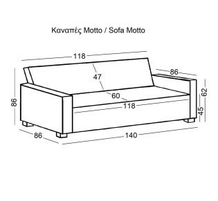 MOTTO SofaBed, Fabric Blue