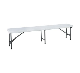 BLOW Πάγκος Πτυσσόμενος Βαλίτσα 183x28x43cm / Μέταλλο Βαφή Γκρι - HDPE Άσπρο 40mm
