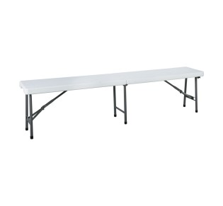 BLOW Πάγκος Πτυσσόμενος Βαλίτσα 183x28x43cm / Μέταλλο Βαφή Γκρι - HDPE Άσπρο 40mm