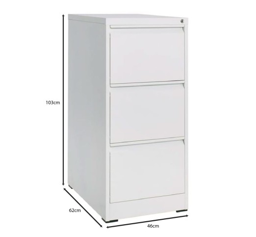 3 DRAWER Cabinet H.103 White