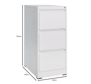 3 DRAWER Cabinet H.103 White