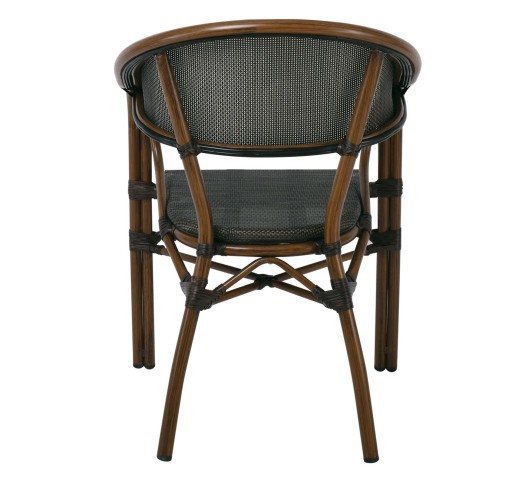 VEGERA Armchair Alu Walnut/Textilene mixed Black
