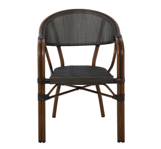 VEGERA Armchair Alu Walnut/Textilene mixed Black