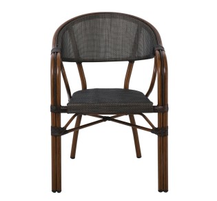 VEGERA Armchair Alu Walnut/Textilene mixed Black