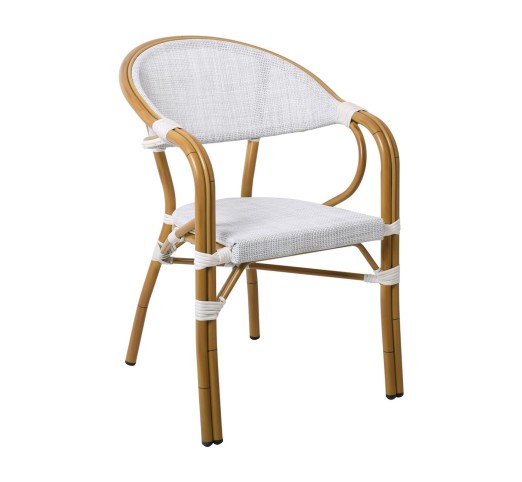 VEGERA Armchair Alu Natural/Textilene Ecru
