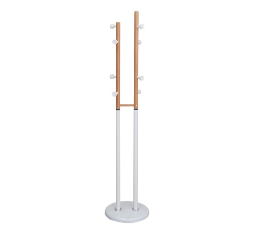 NORDIC DUO Hanger - Coat Stand Steel White/Natural