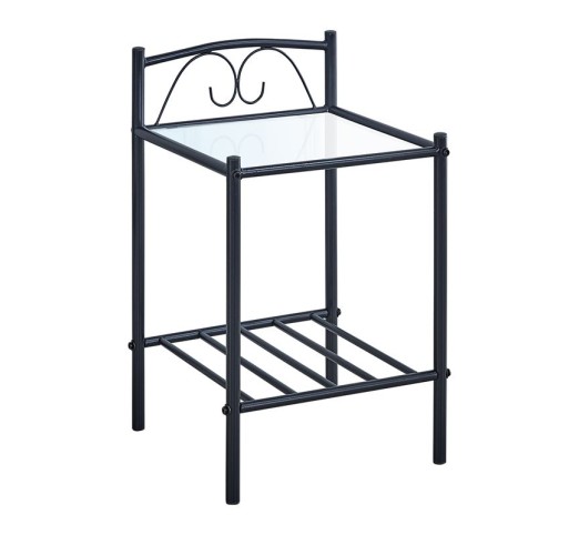 RADO Side Table Black Metal/Glass 5mm