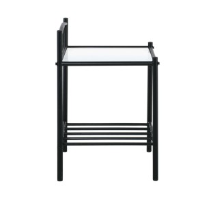 RADO Side Table Black Metal/Glass 5mm