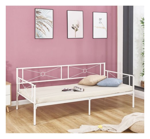 QUEEN Daybed Κρεβάτι Μέταλλο Βαφή Άσπρο