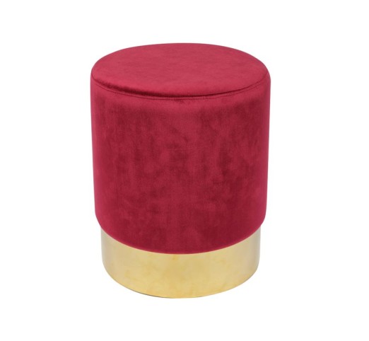 SOL Stool Gold Chrome/Fabric Red Velure