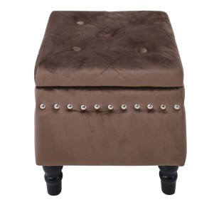 LOKO Storage Stool Black/Fabric Brown Velure