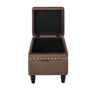 LOKO Storage Stool Black/Fabric Brown Velure