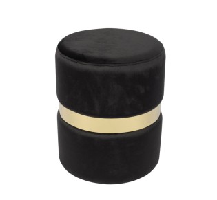 TOMMY Stool Gold/Fabric Black Velure
