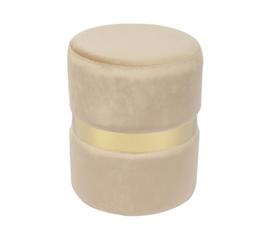 TOMMY Stool Gold/Fabric Beige Velure