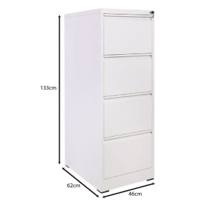 4 DRAWER Cabinet H.133 White