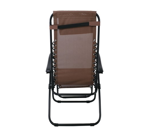 SUPER RELAX Armchair with Footstool Metal Anthracite/Textilene Brown