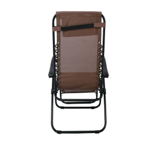 SUPER RELAX Armchair with Footstool Metal Anthracite/Textilene Brown