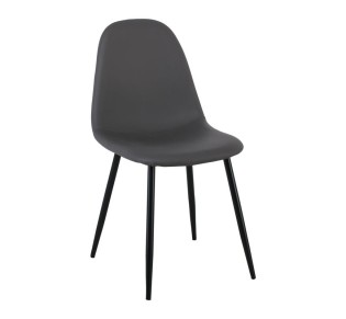 CELINA Black Metal Chair, Grey Pvc