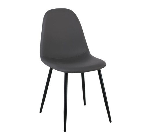 CELINA Black Metal Chair, Grey Pvc