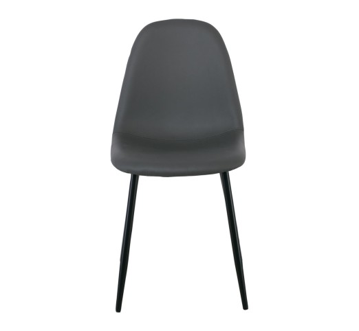 CELINA Black Metal Chair, Grey Pvc