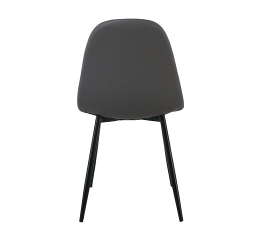 CELINA Black Metal Chair, Grey Pvc