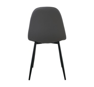 CELINA Black Metal Chair, Grey Pvc