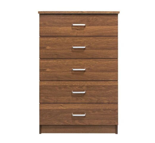 DRAWER Συρταριέρα με 5 Συρτάρια, Απόχρωση Καρυδί