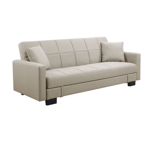 KELSO Sofabed w/Storage Fabric Cappuccino