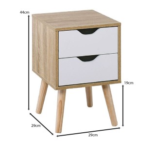 ALINA Bedside 29x29x44 Sonoma/White