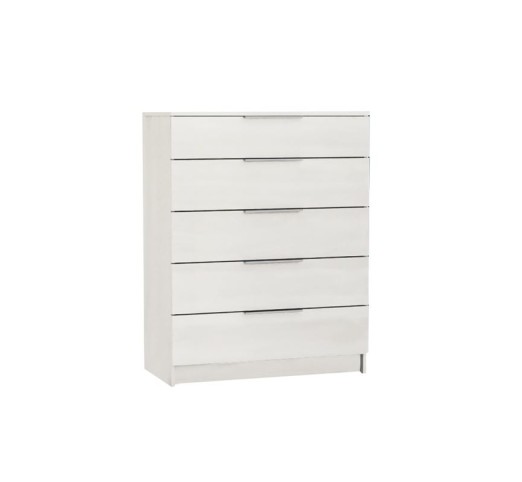 DRAWER Συρταριέρα με 5 Συρτάρια, Απόχρωση Άσπρο
