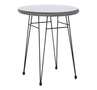 SALSA Table Ø60cm/H70cm Steel Black/Wicker Grey
