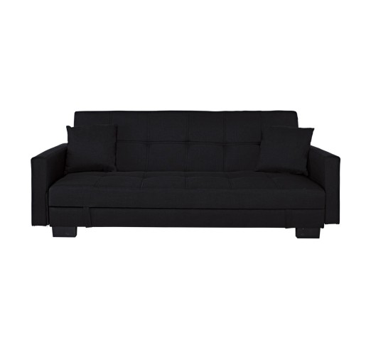KELSO Sofabed w/Storage Fabric Black
