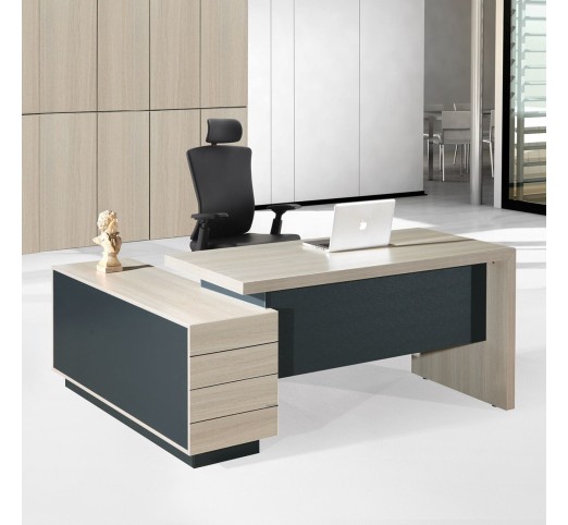 PROGRESS Desk 180x160cm / Elm - Sky Grey