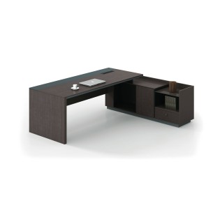 ADVANCE Desk Right 220x160cm Dark Walnut/Grey 2