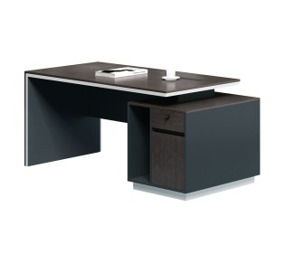 ADVANCE Desk 200x80 Dark Walnut/Grey 2