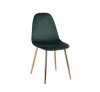 CELINA Gold Metal Chair, Green Velure