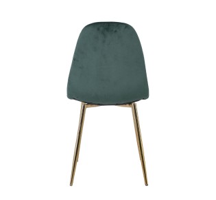 CELINA Gold Metal Chair, Green Velure