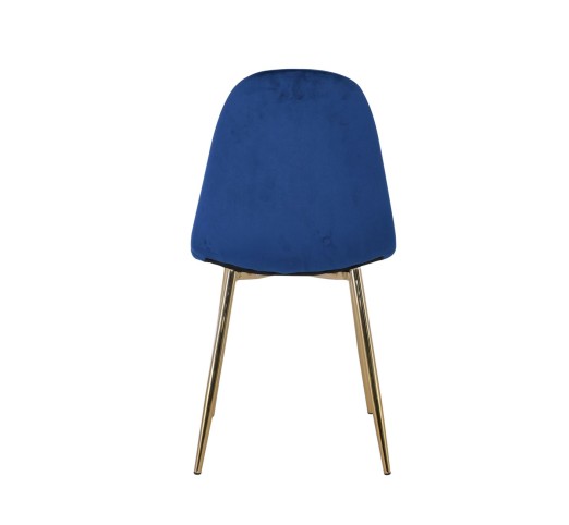 CELINA Gold Metal Chair, Blue Velure