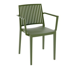 CARMEN Stackable Armchair PP-UV Olive Green