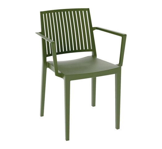 CARMEN Stackable Armchair PP-UV Olive Green