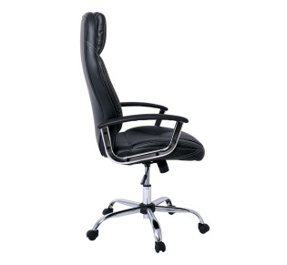 BF5700 Πολυθρόνα Διευθυντή Μέταλλο Χρώμιο, Pu Μαύρο