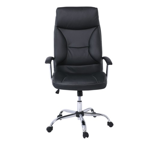 BF5700 Πολυθρόνα Διευθυντή Μέταλλο Χρώμιο, Pu Μαύρο