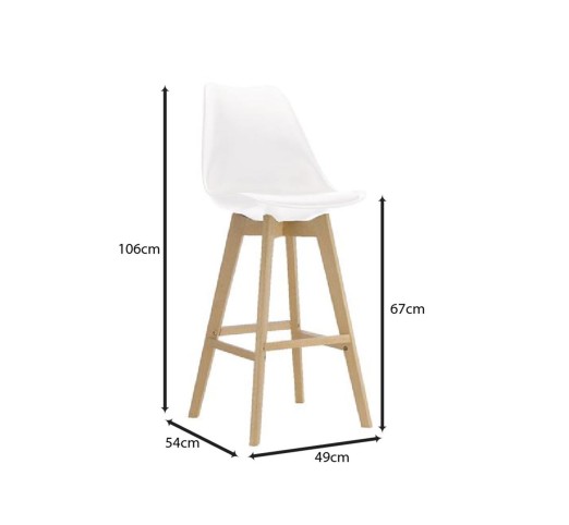 MARTIN Bar Stool - Seat height 67cm | e-epipla.com