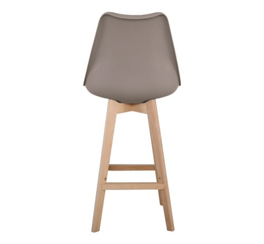 MARTIN Σκαμπό BAR με Πλάτη Κάθ ισμα Η.67cm, Φυσικό,PP-Pu Sand Beige, Μονταρισμένη Ταπετσαρία