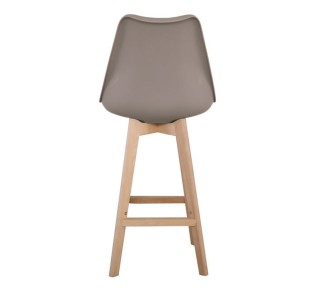 MARTIN Σκαμπό BAR με Πλάτη Κάθ ισμα Η.67cm, Φυσικό,PP-Pu Sand Beige, Μονταρισμένη Ταπετσαρία