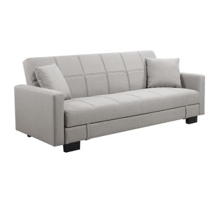 KELSO Sofabed w/Storage Fabric Light Grey