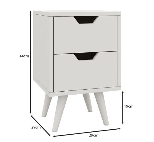 ALINA Bedside 29x29x44 White
